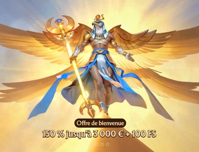 Bannière mobile du casino AmunRa en français