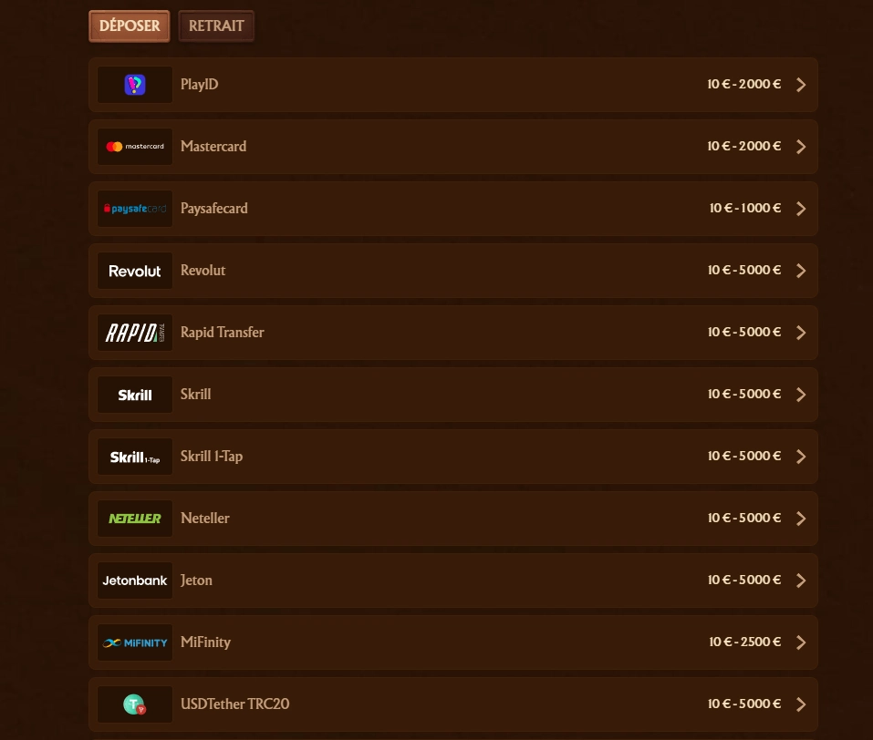 amunra casino peiments